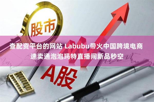 查配资平台的网站 Labubu带火中国跨境电商 速卖通泡泡玛特直播间新品秒空